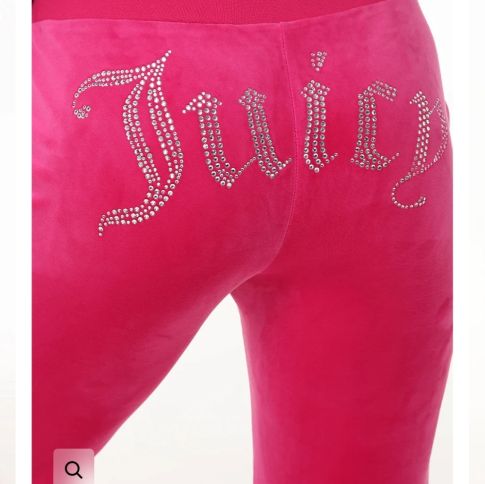 Juicy Couture Hot Pink Velour Joggers Sz M Bling